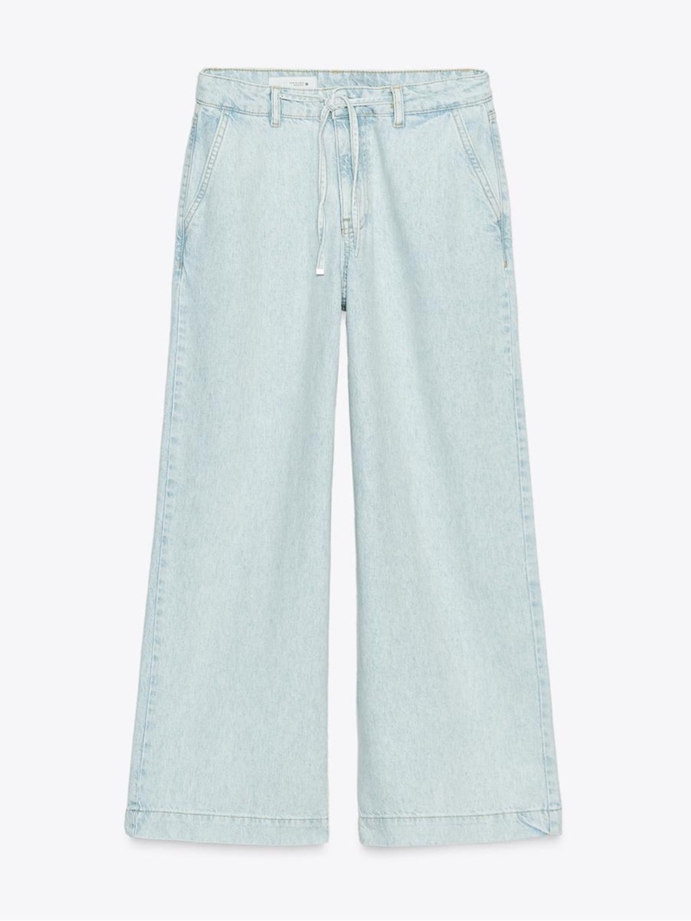 Zara🐬Fluid High Waist Wide Leg Jeans with Laces🐬New Size 34 (US 2)